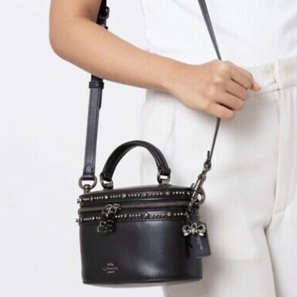 Coach Handbags - Coach x Selena Gomez Leather Crystal Embellished Trail Bag